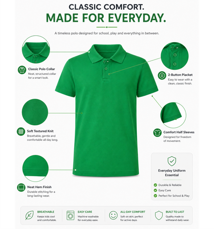 Green Polo Uniform T-Shirt