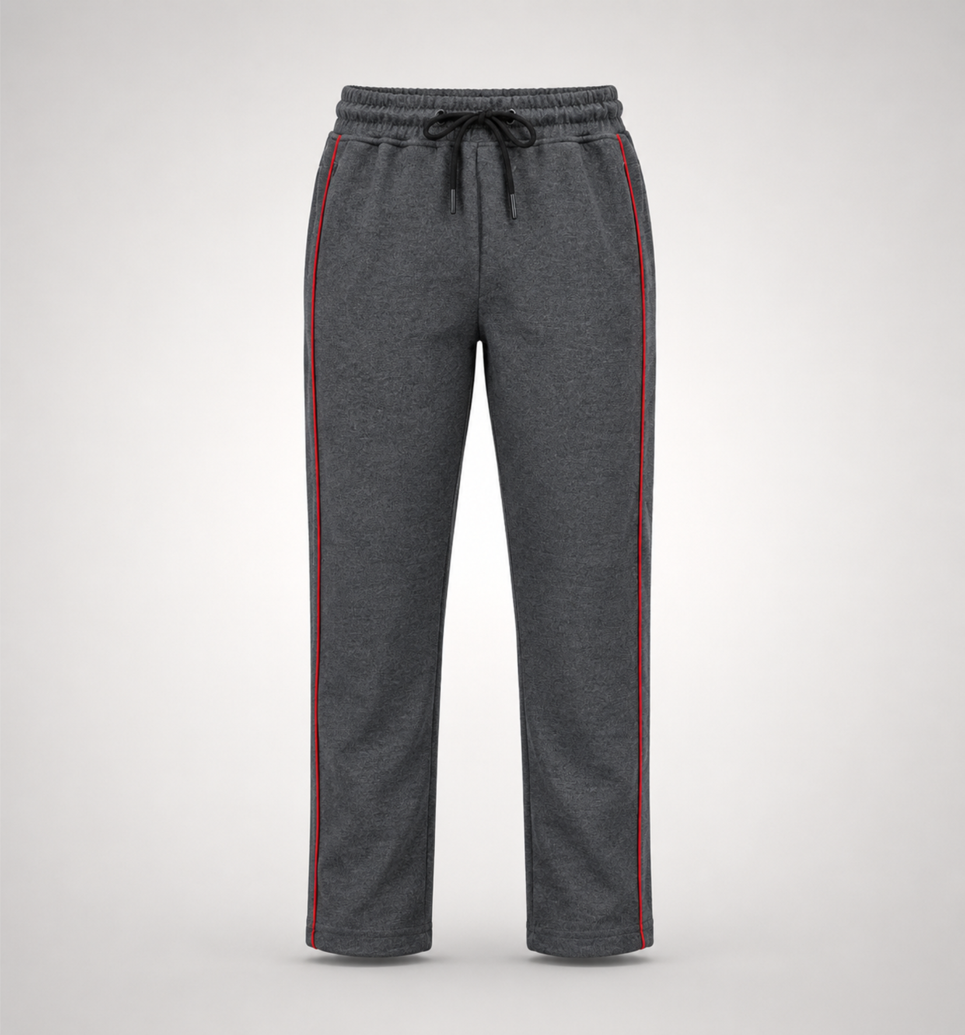 Boys’ Grey Fashion Track Pants with Red Piping