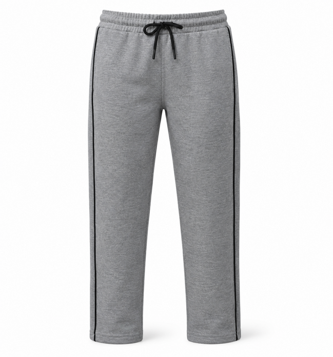 Boys’ Light Grey Melange Fashion Track Pants