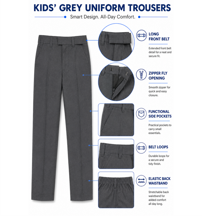Grey School Uniform Trousers