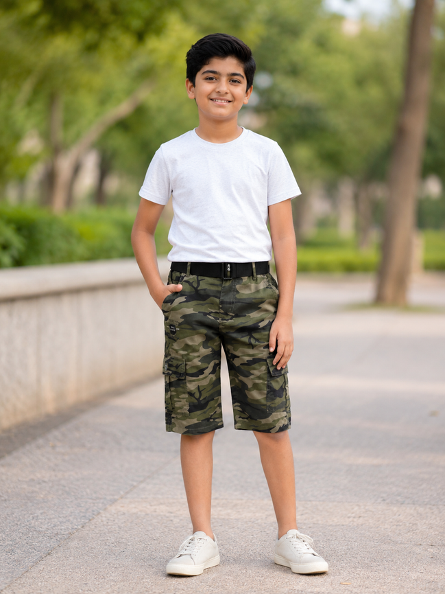 Summer Capri Shorts for Kids - Green