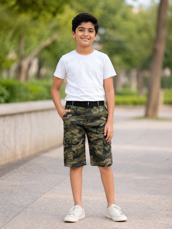Summer Capri Shorts for Kids - Green