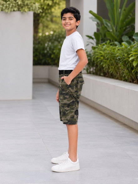 Summer Capri Shorts for Kids - Green