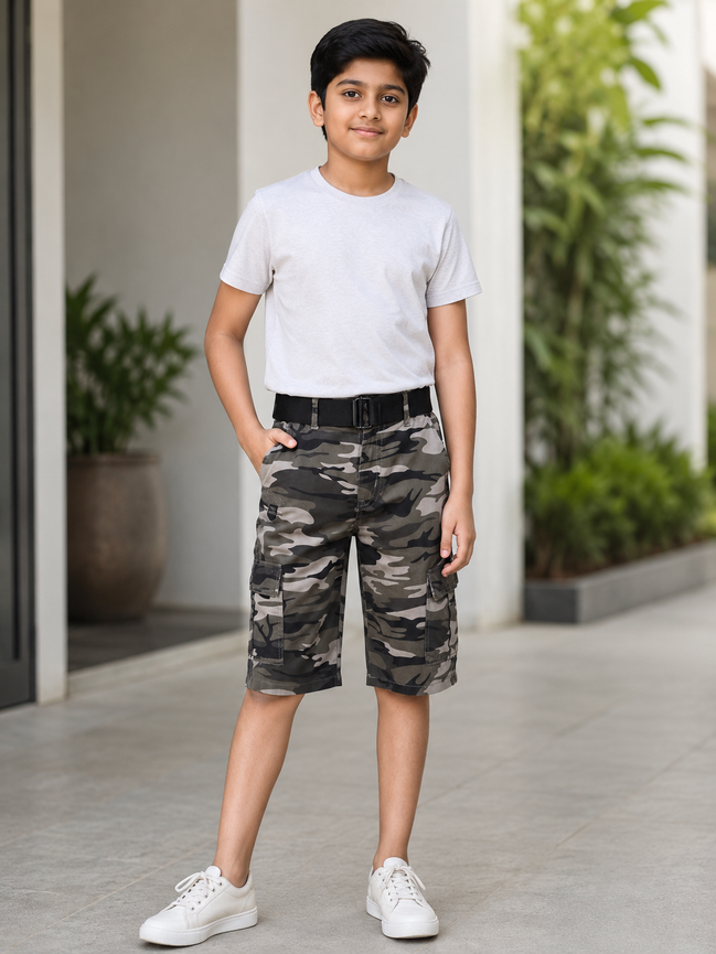 Summer Capri Shorts for Kids - Grey