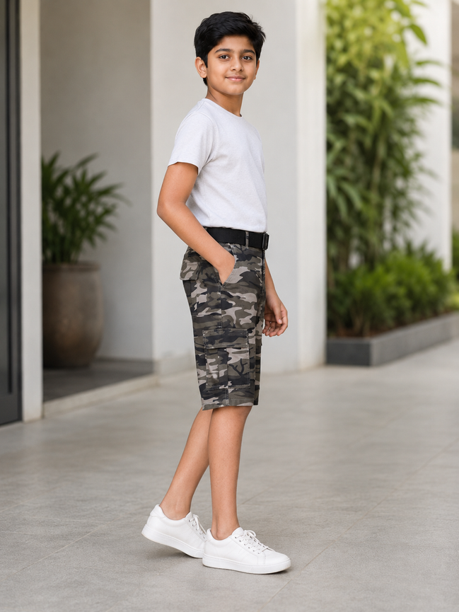 Summer Capri Shorts for Kids - Grey