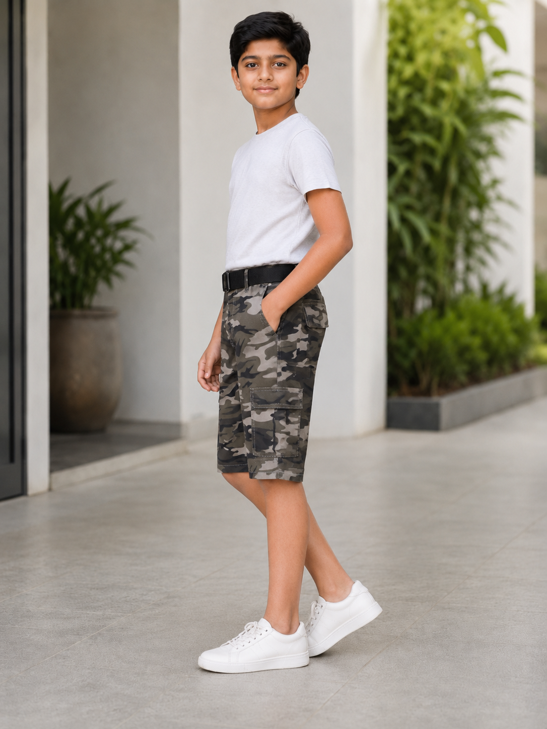 Summer Capri Shorts for Kids - Grey