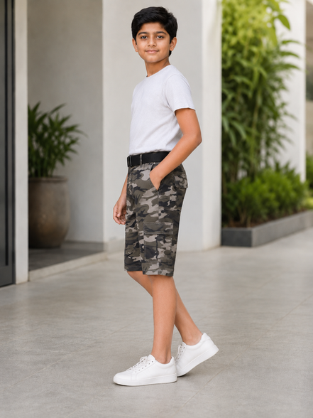 Summer Capri Shorts for Kids - Grey