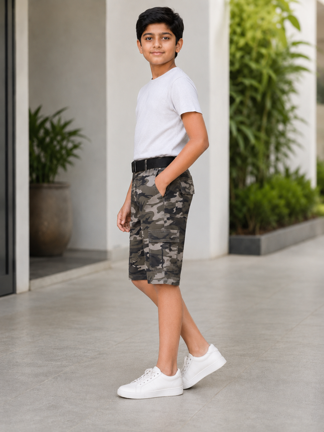Summer Capri Shorts for Kids - Grey