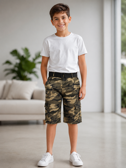 Summer Capri Shorts for Kids - Khaki