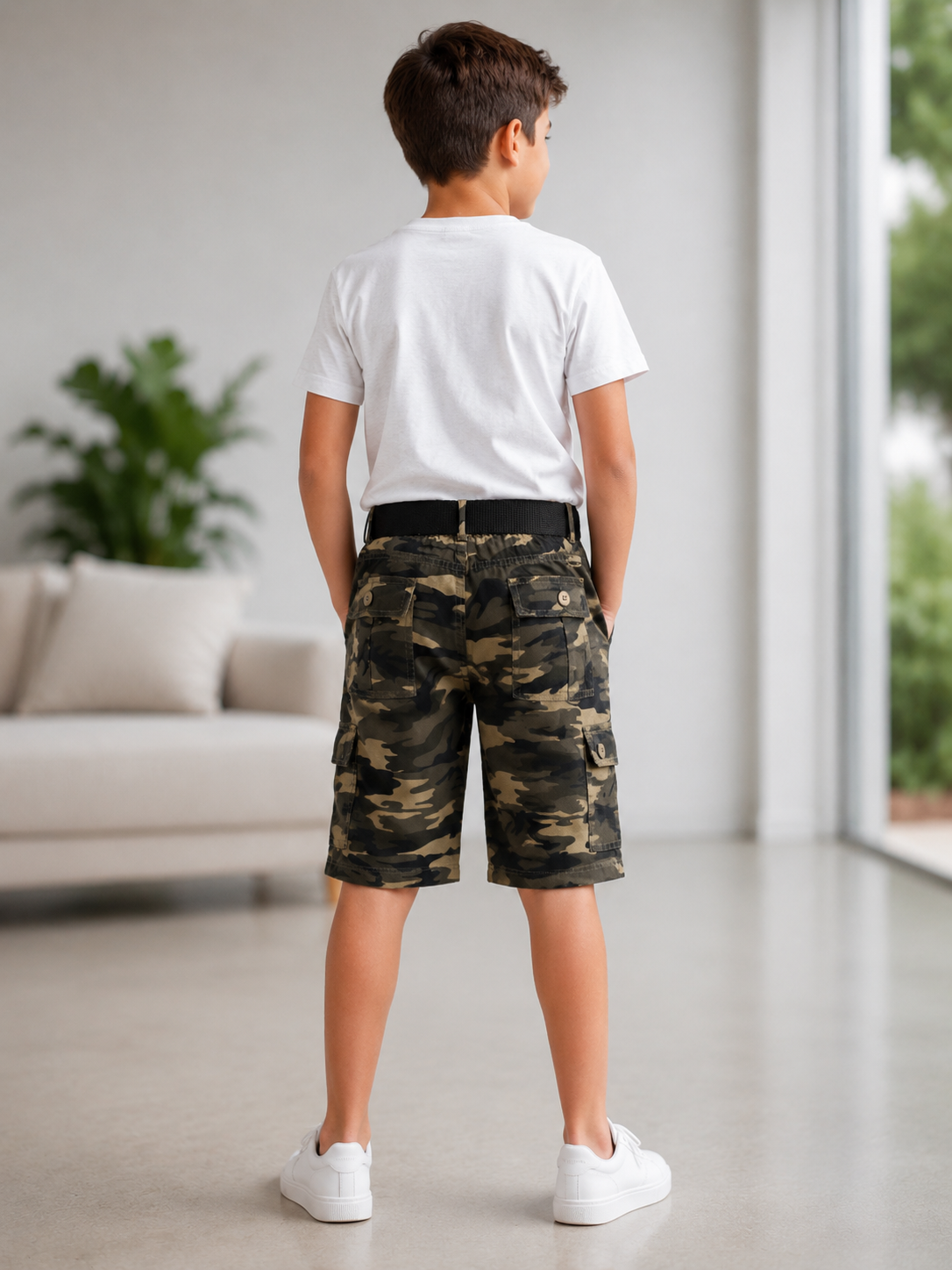 Summer Capri Shorts for Kids - Khaki