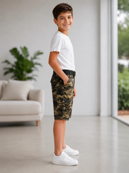 Summer Capri Shorts for Kids - Khaki