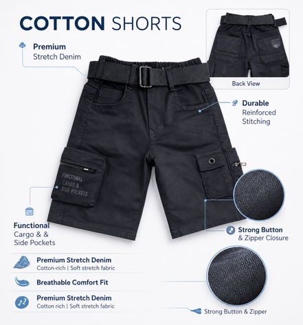 Fashion Denim Bermuda Shorts for Boys