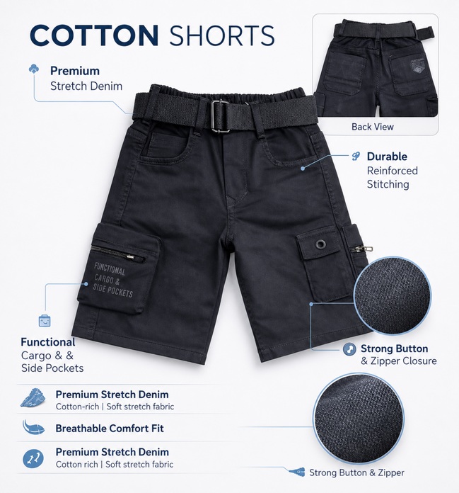 Fashion Denim Bermuda Shorts for Boys