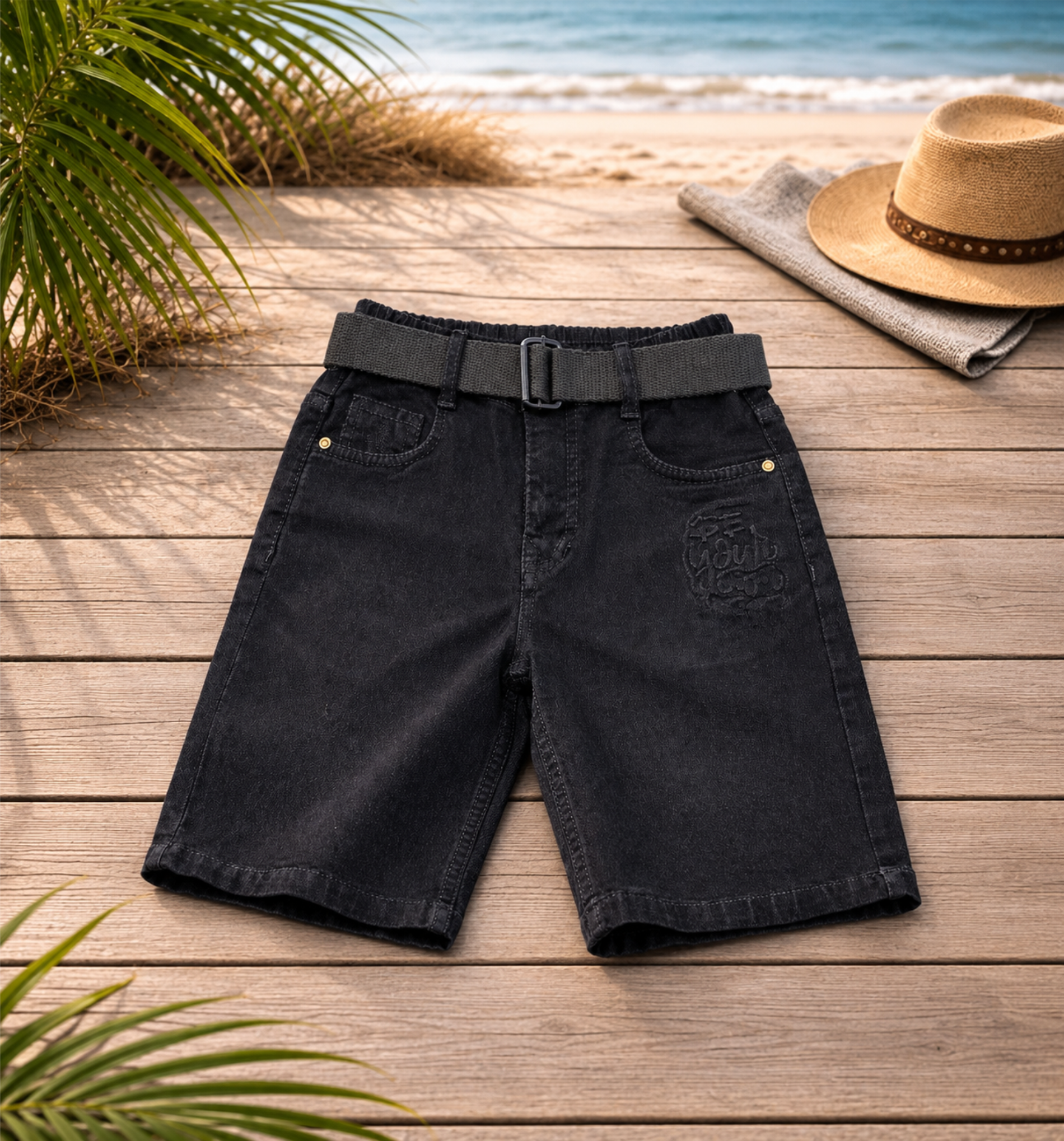 Fashion Denim Bermuda Shorts for Boys