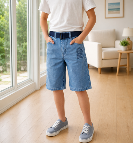 Fashion Denim Bermuda Shorts for Boys