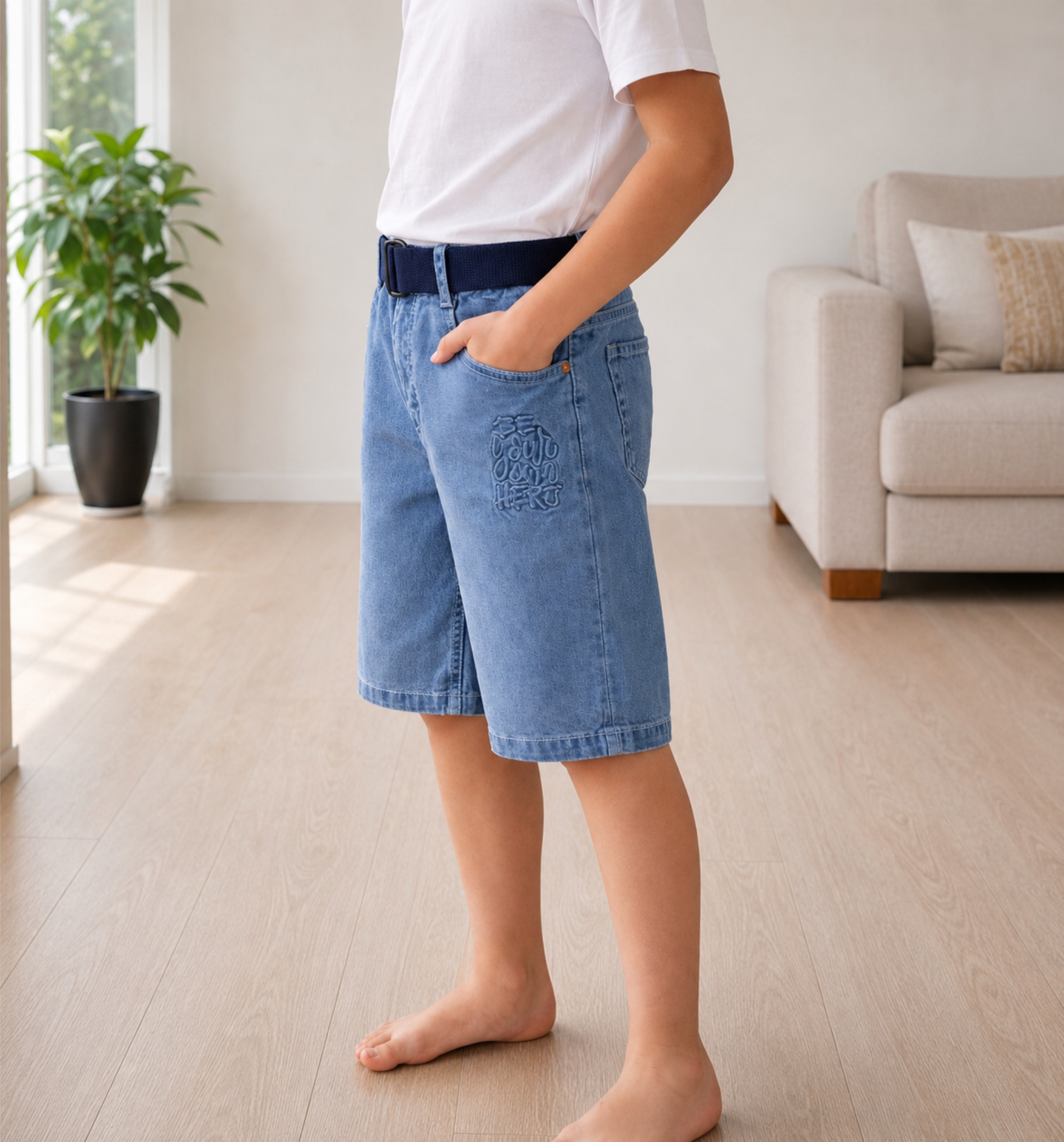 Fashion Denim Bermuda Shorts for Boys