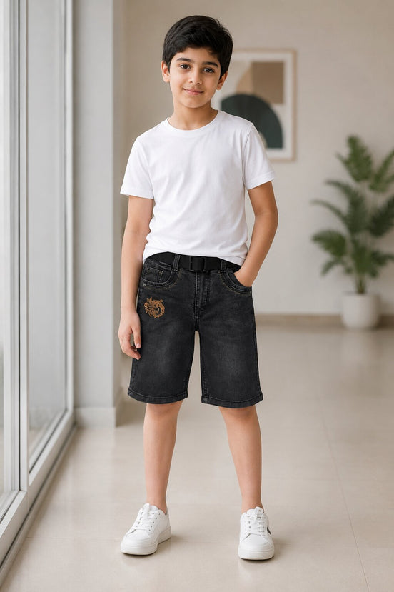 Summer Capri Shorts for Kids - Black
