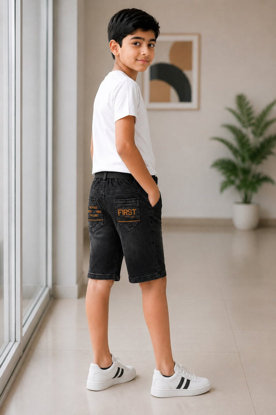 Summer Capri Shorts for Kids - Black