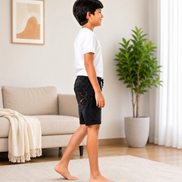 Boys’ Washed Black Knit Denim Shorts with Drawstring