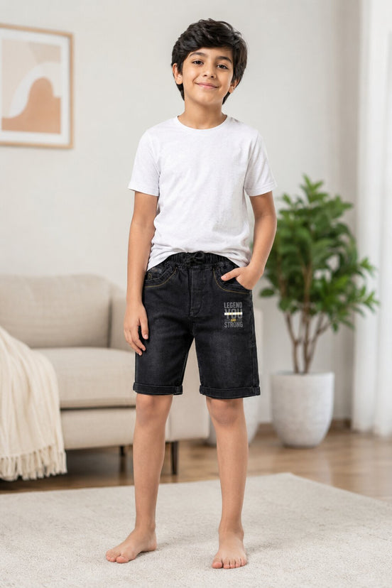 Summer Capri Shorts for Kids - Black