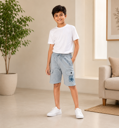 Boys’ Utility Cargo Bermuda Shorts with Drawstring