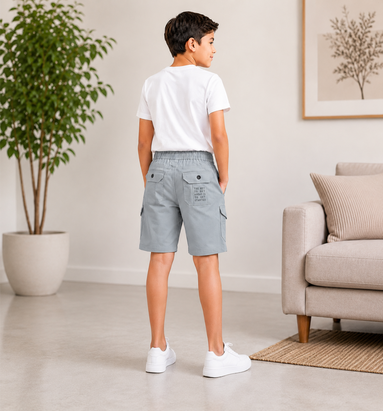 Boys’ Utility Cargo Bermuda Shorts with Drawstring
