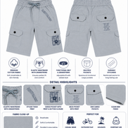 Boys’ Utility Cargo Bermuda Shorts with Drawstring