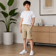 Boys’ Utility Cargo Bermuda Shorts with Drawstring