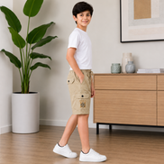 Boys’ Utility Cargo Bermuda Shorts with Drawstring