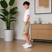 Boys’ Utility Cargo Bermuda Shorts with Drawstring