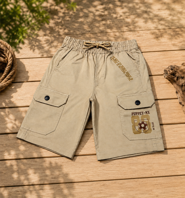 Boys’ Utility Cargo Bermuda Shorts with Drawstring