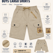 Boys’ Utility Cargo Bermuda Shorts with Drawstring
