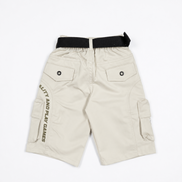 Boys’ Black Gaming Print Cargo Bermuda Shorts with Belt