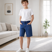 Fashion Denim Bermuda Shorts for Boys