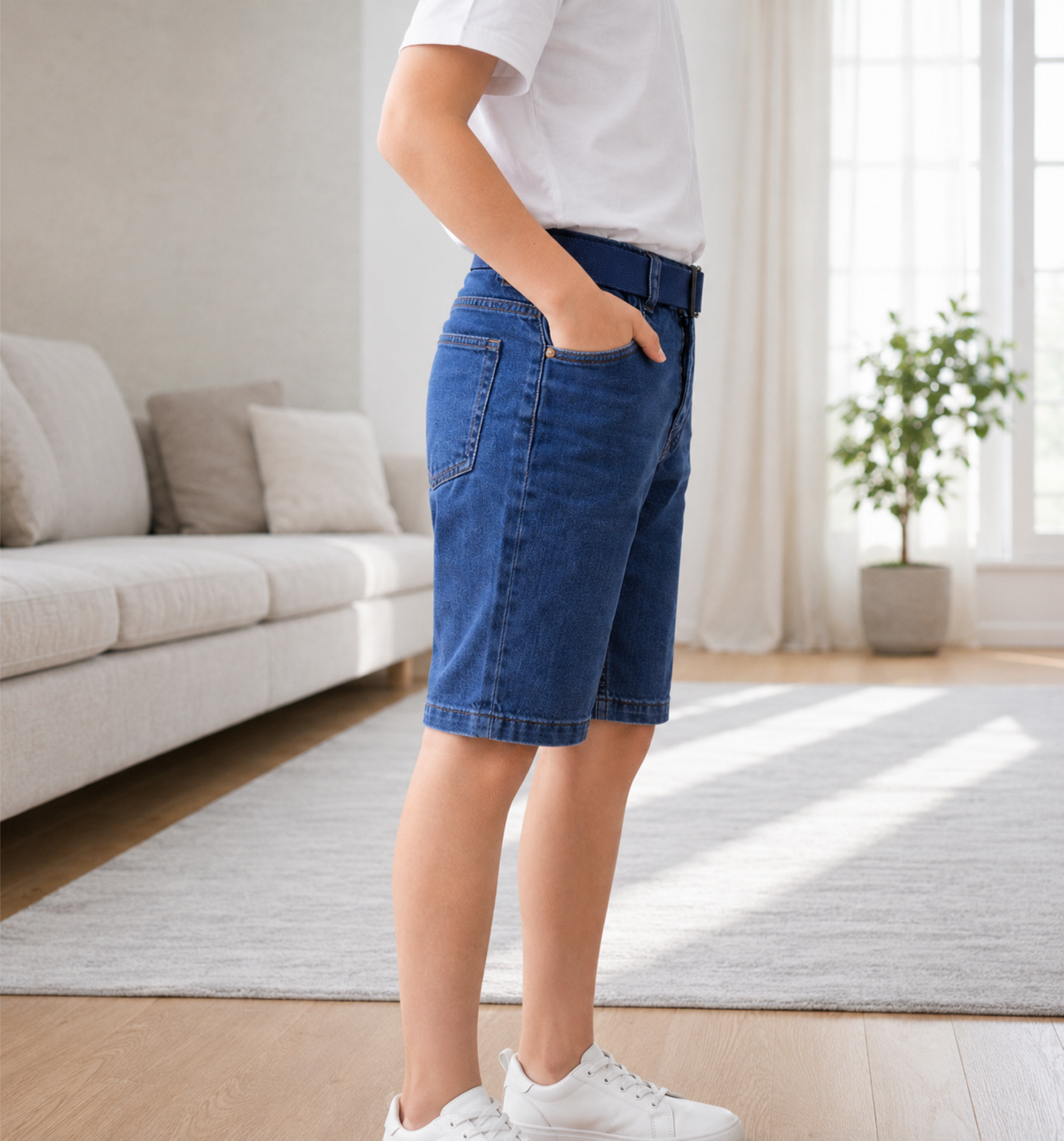 Fashion Denim Bermuda Shorts for Boys