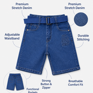 Fashion Denim Bermuda Shorts for Boys