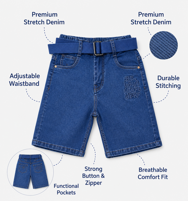 Fashion Denim Bermuda Shorts for Boys