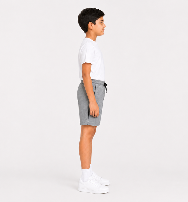 Boys Knit Shorts with Piping