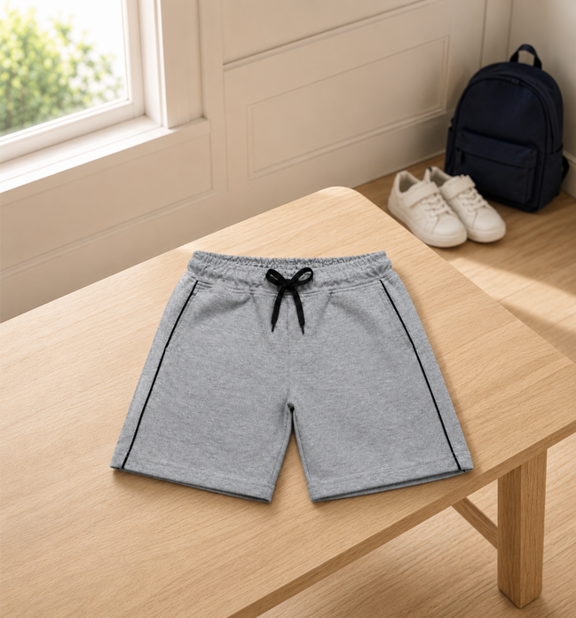 Boys Knit Shorts with Piping