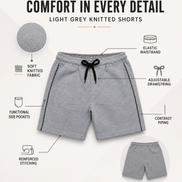 Boys Knit Shorts with Piping