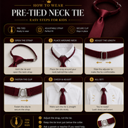 Maroon Pre-Tied School Uniform Tie