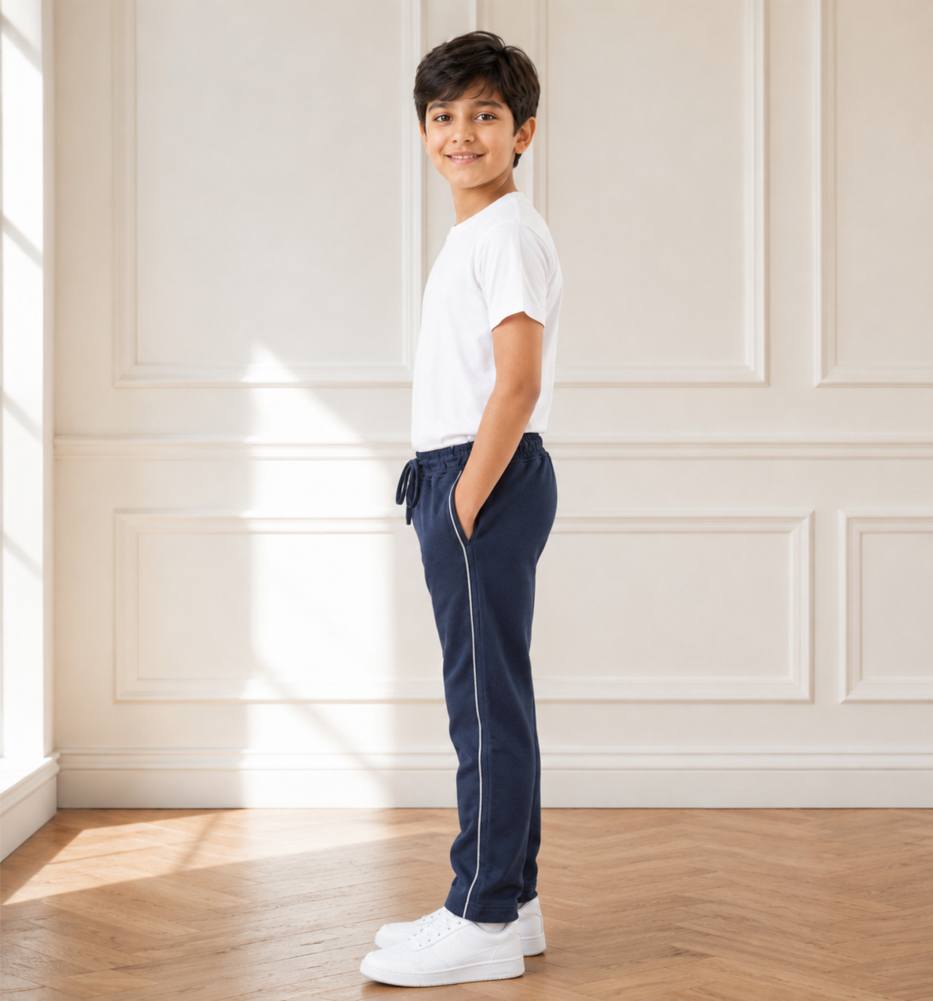 Boys’ Navy Blue Fashion Track Pants