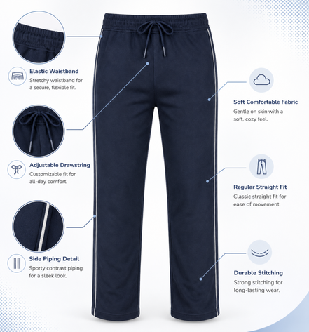 Boys’ Navy Blue Fashion Track Pants