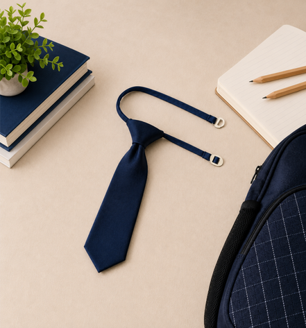 Navy Blue Pre-Tied School Uniform Tie
