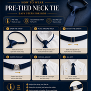 Navy Blue Pre-Tied School Uniform Tie