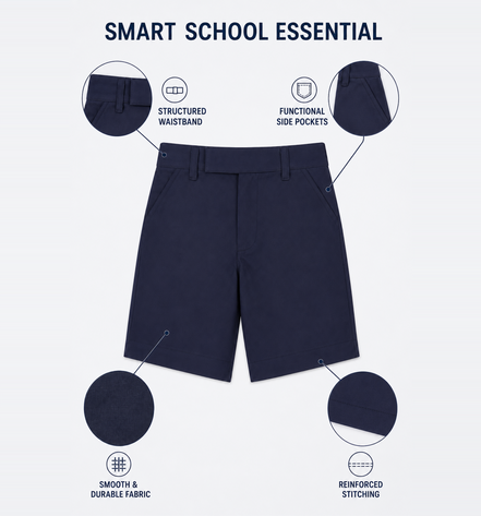 Navy Blue School Uniform Shorts