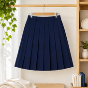 Navy Blue Pleated School Uniform Skirt