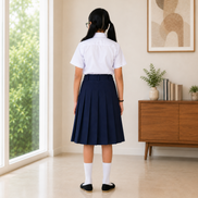 Navy Blue Pleated School Uniform Skirt