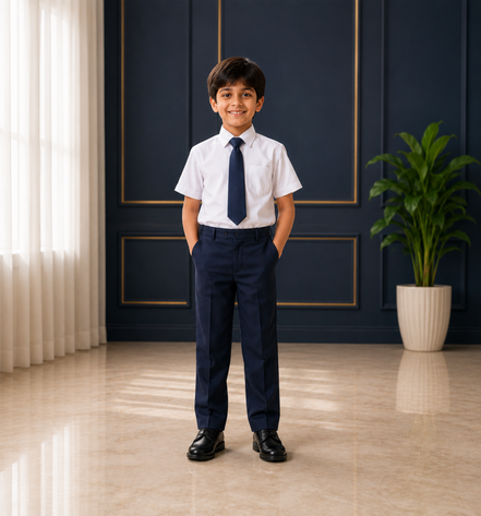 Navy Blue Pre-Tied School Uniform Tie
