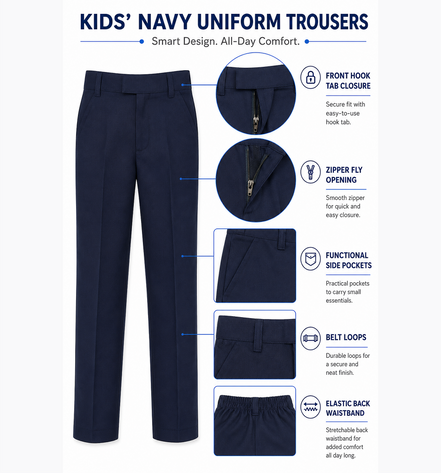 Navy Blue School Uniform Trousers